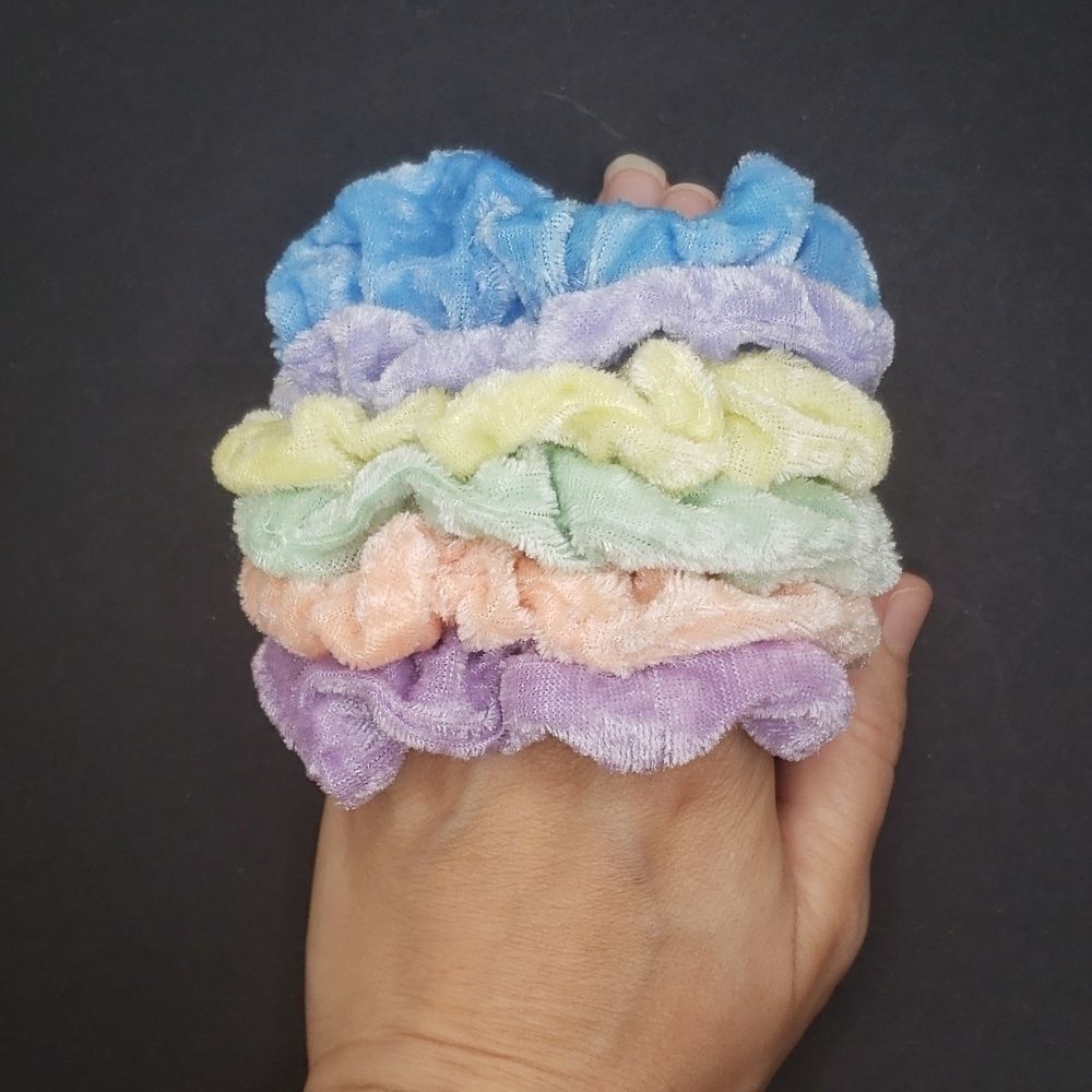 PASTEL color velvet scrunchie bundle of 6 shades
